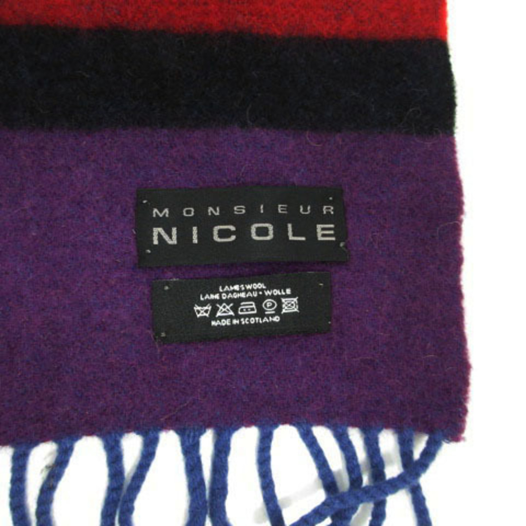 MONSIEUR NICOLE(ムッシュニコル)のムッシュニコル マフラー マルチボーダー ウール スコットランド製 マルチカラー メンズのファッション小物(マフラー)の商品写真