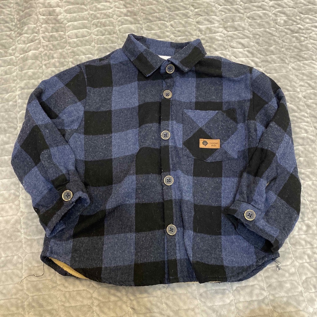 ZARA KIDS(ザラキッズ)の美品　ZARAキッズ　裏起毛　シャツジャケット キッズ/ベビー/マタニティのキッズ服男の子用(90cm~)(ジャケット/上着)の商品写真