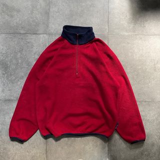 ノーティカ(NAUTICA)の90s nautica ノーティカ フリース USA製 M レッド×ネイビー(ブルゾン)