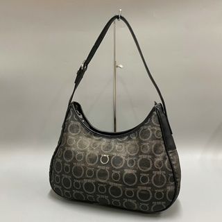 《美品》Ferragamo（フェラガモ）ナイロン×レザー ハンドバッグ グレー系