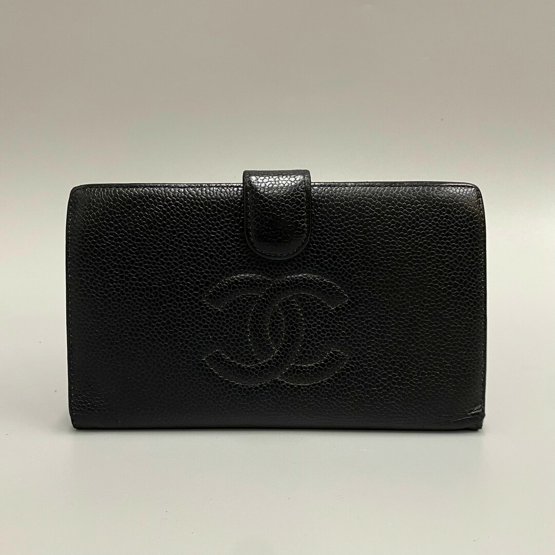 美品 希少品 CHANEL シャネル ココマーク キャビアスキン レザー 本革