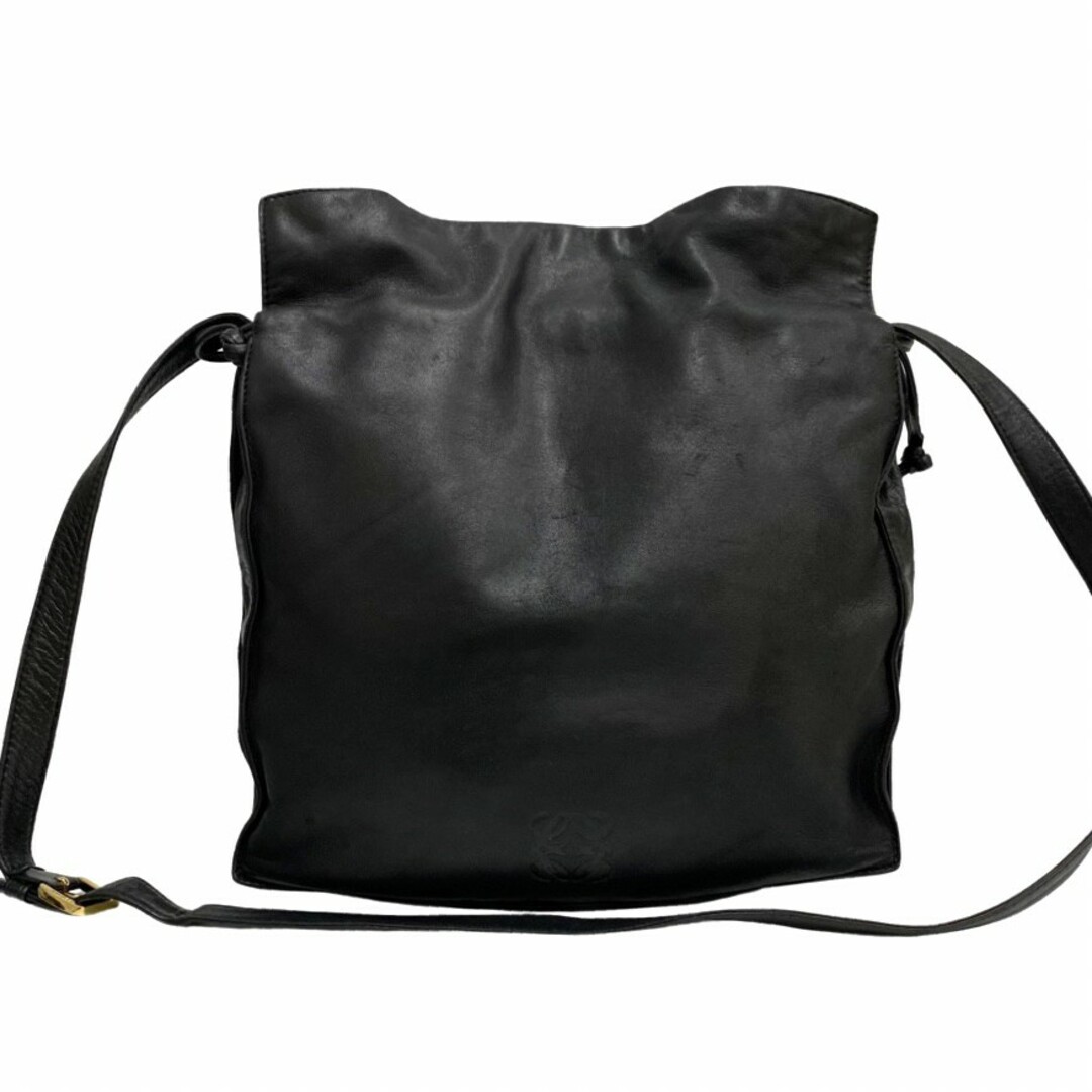 希少】ロエベ LOEWE アナグラム ナッパレザー 巾着 ショルダーバッグ-