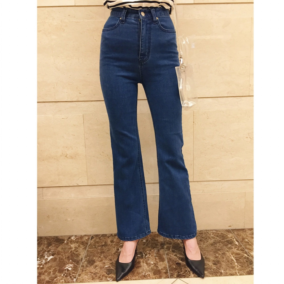 épine high waist fit bell jeans blue 美品