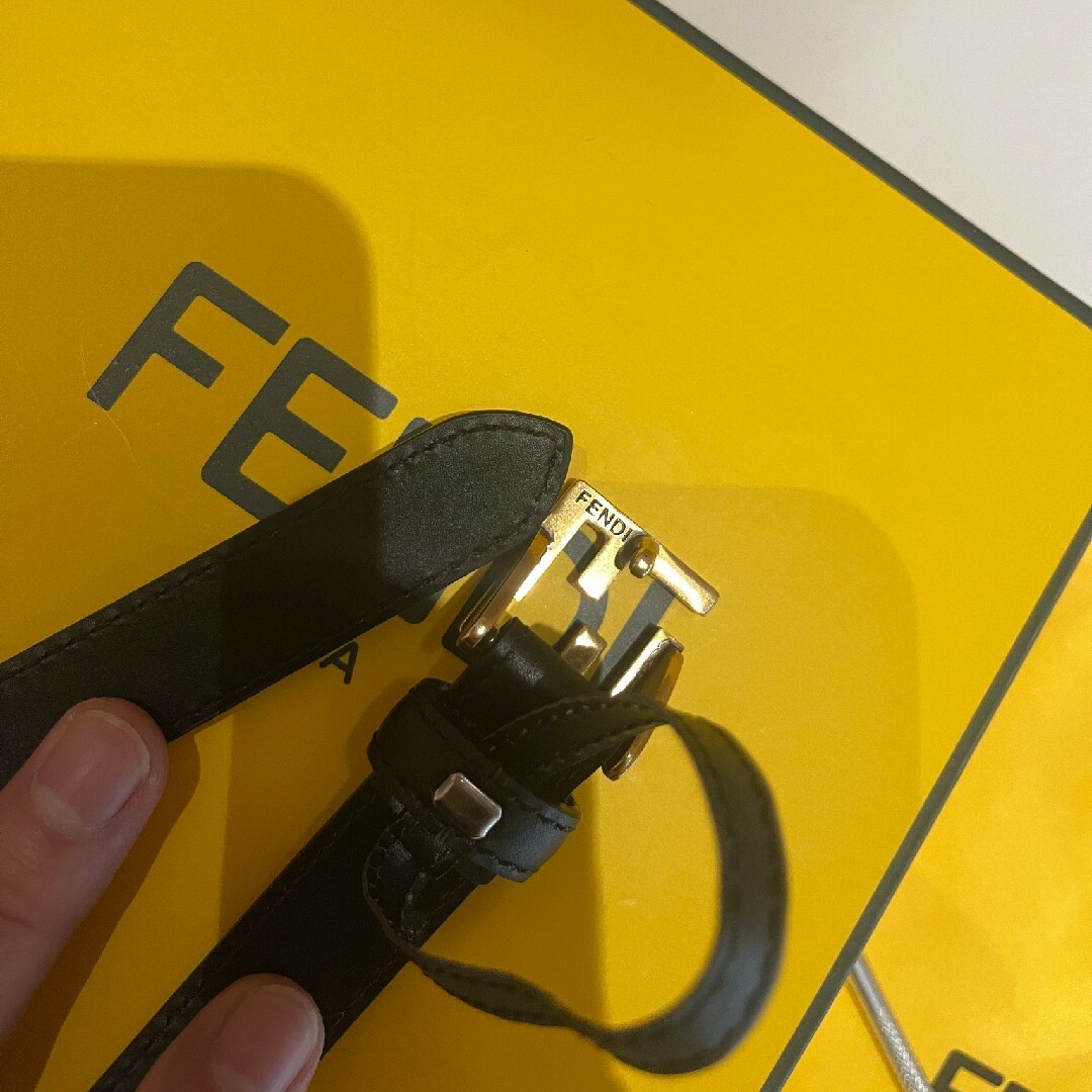 新品未使用 FENDI フェンディ FFロゴブラックレザー ベルトの通販 by