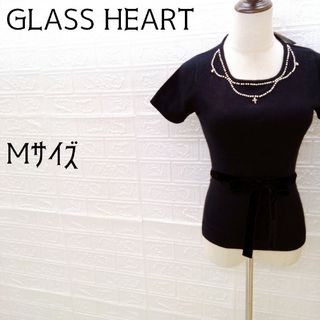 《GLASS HEART》グラスハート　半袖ニット　レーヨン　アンゴラ　ウール混(ニット/セーター)