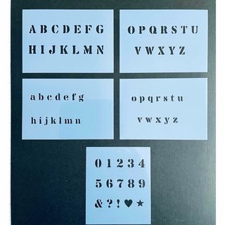 ステンシルシート　アルファベット　数字　1センチ(型紙/パターン)