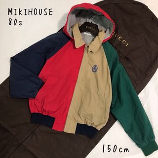 ミキハウス ビンテージの通販 600点以上 | mikihouseを買うならラクマ 希少✨ 90s ミキハウス ナイロン ボアジャケット 刺繍 ヴィンテージ