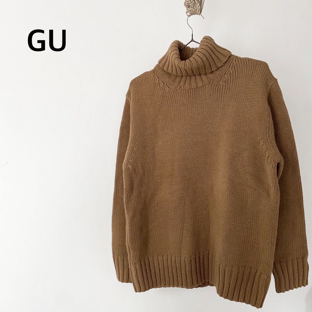 GU(ジーユー)のGU ジーユー　ブラウン　ニット　トップス　Mサイズ レディースのトップス(ニット/セーター)の商品写真