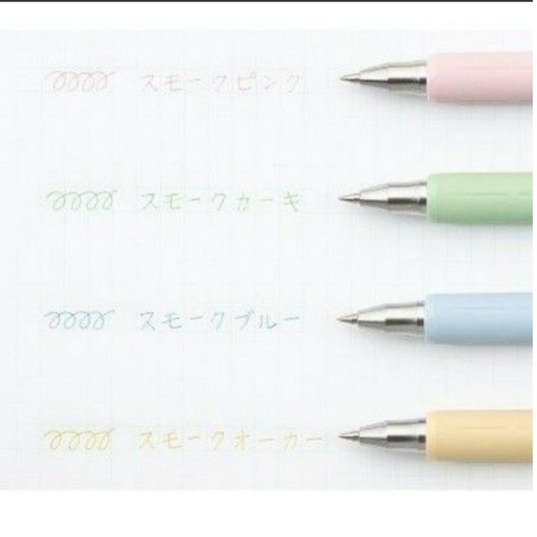 コクヨ(コクヨ)の5点セット　ネオクリッツフラットスリム　サラサナノ0.3mm×4　スモークカラー インテリア/住まい/日用品の文房具(ペンケース/筆箱)の商品写真