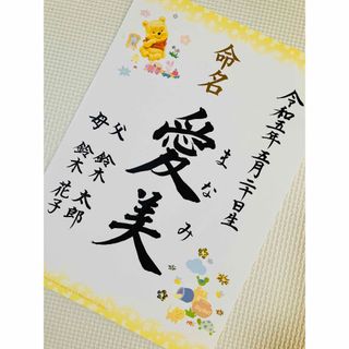 *・゜゜・*:世界に一つだけの命名書*・゜゜・*贈り物　七五三にも　出産祝い(命名紙)