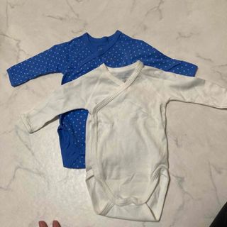 プチバトー(PETIT BATEAU)のプチバトー  長袖ロンパース(2枚)(ロンパース)