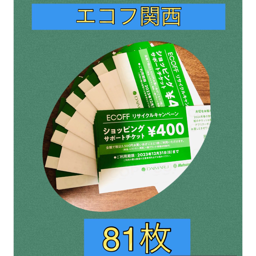 大丸(ダイマル)の大丸　エコフ　ショッピングサポートチケット チケットの優待券/割引券(ショッピング)の商品写真