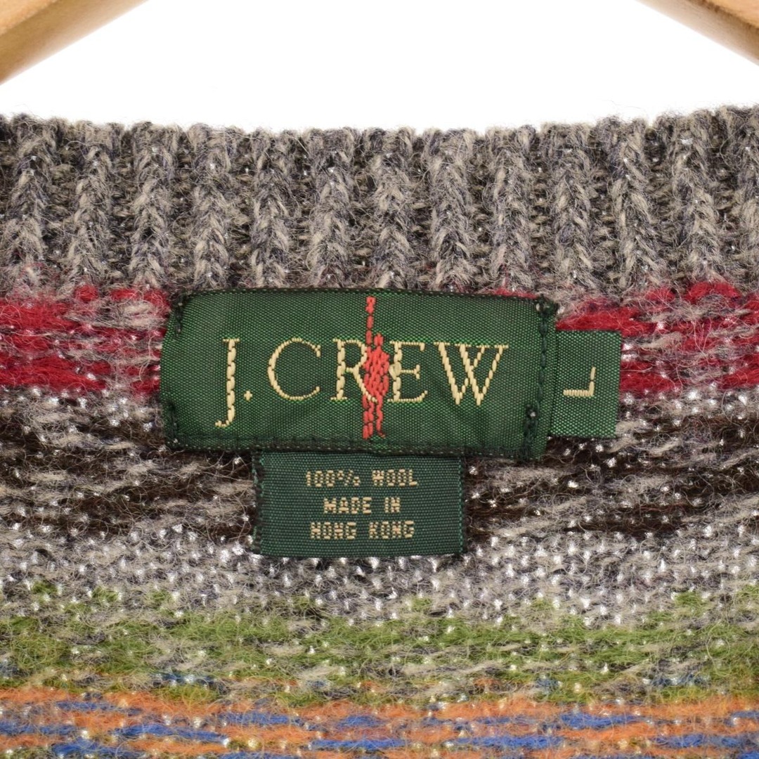 J.Crew(ジェイクルー)の古着 90年代 ジェイクルー J.Crew 総柄 ウールニットセーター メンズL ヴィンテージ /eaa353728 メンズのトップス(ニット/セーター)の商品写真