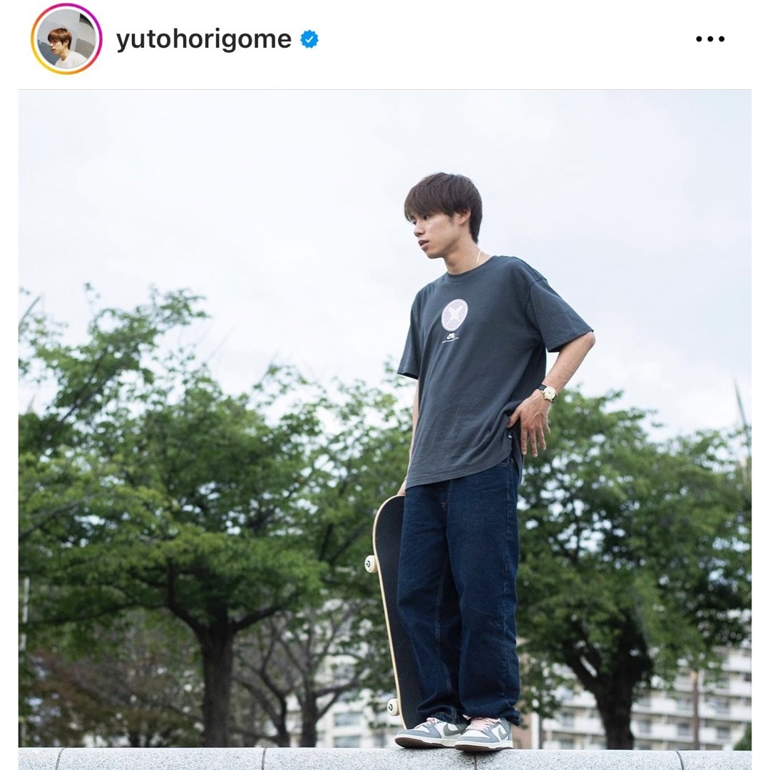 堀米雄斗 Nike SB×Yuto スケートボードTシャツ アンスラサイト S