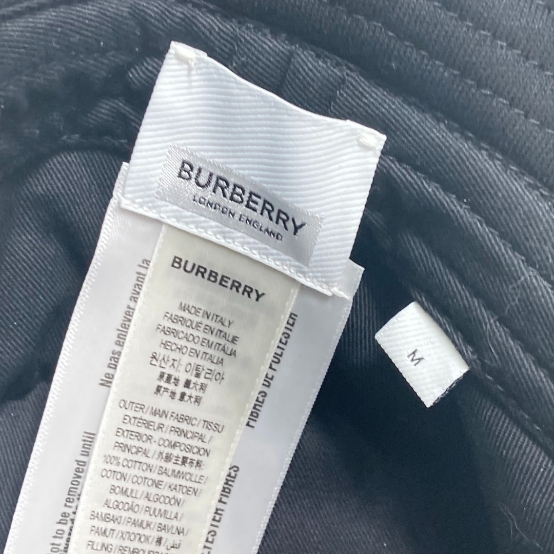 BURBERRY(バーバリー)のバーバリー BURBERRY ロゴ 8050066 ハット帽 帽子 バケットハット ボブハット バケットハット ハット コットン ブラック 美品 レディースの帽子(ハット)の商品写真