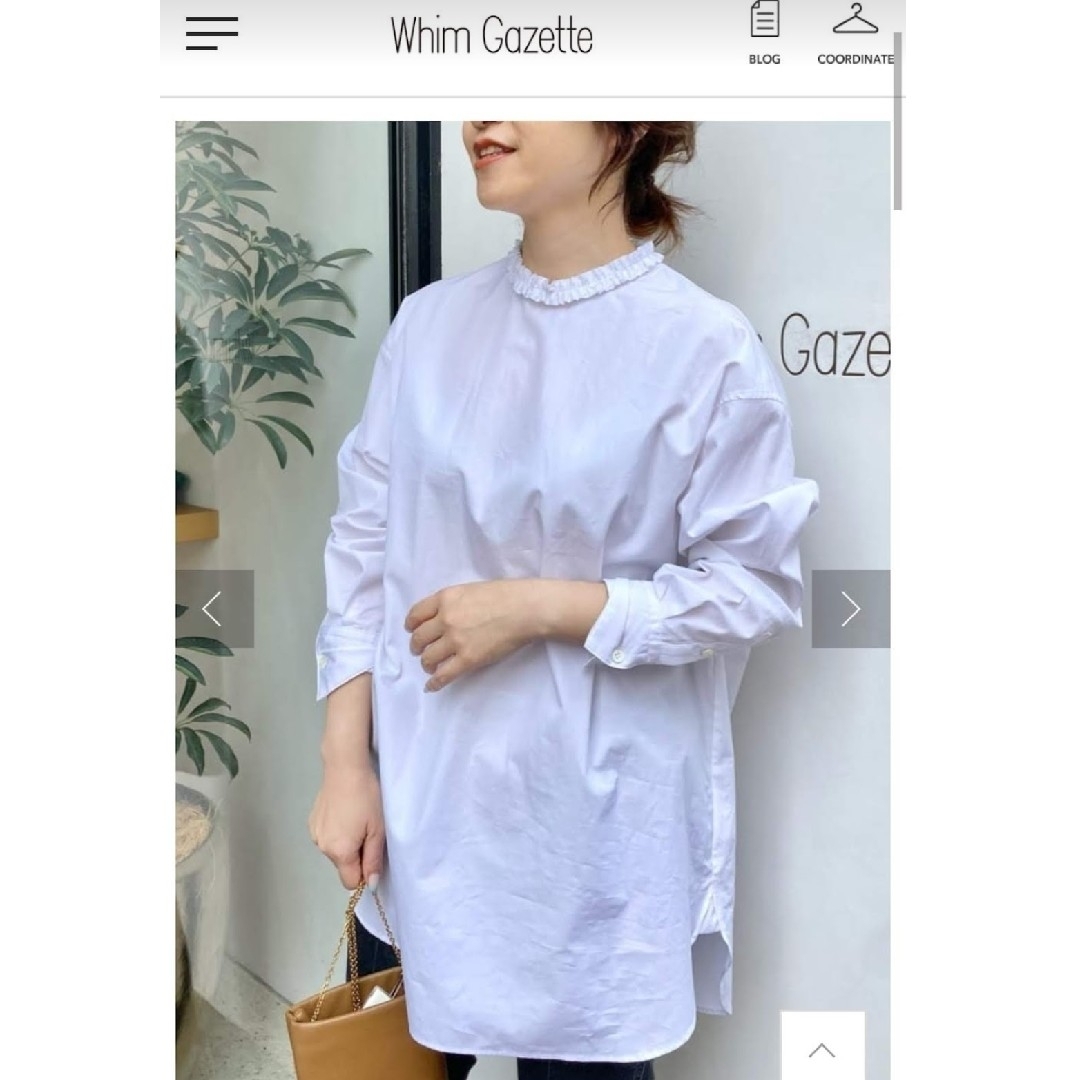 新品 Whim Gazette ギャザーカラーブラウスレディース