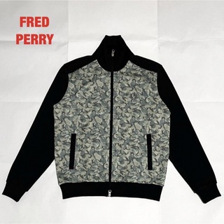 【美品】FRED PERRY　ジャガードトラックジャケット　月桂樹　刺繍ロゴ