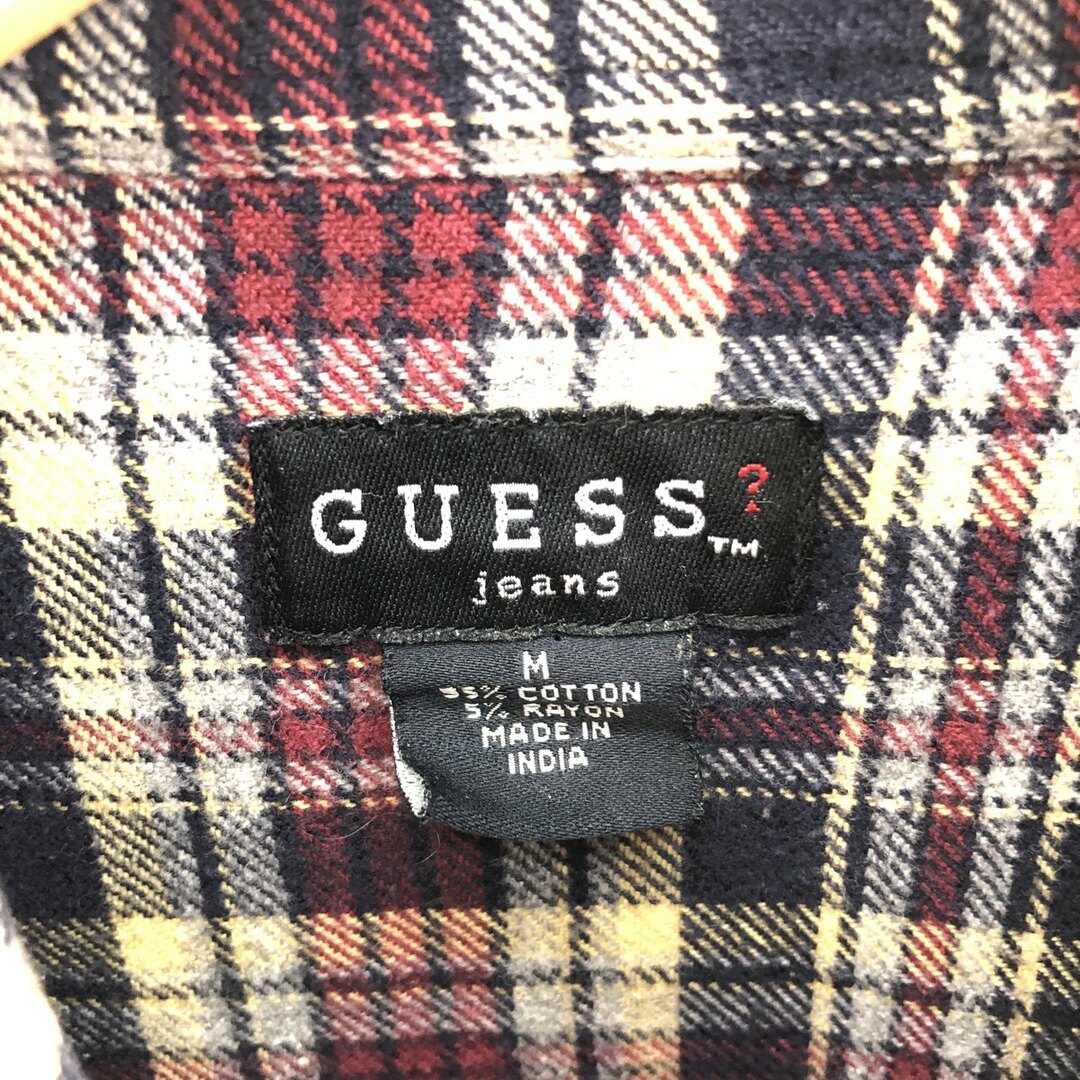 ゲス Guess JEANS 長袖 ライトネルチェックシャツ メンズL /eaa384607