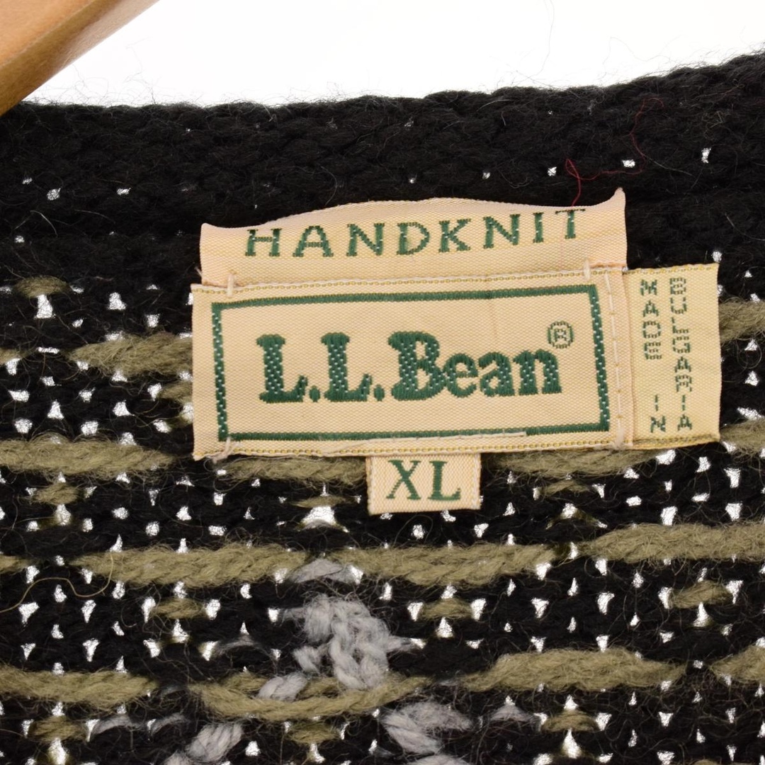 L.L.Bean(エルエルビーン)の古着 80年代 エルエルビーン L.L.Bean HAND KNIT ハンドニット 総柄 ウールニットセーター レディースXL ヴィンテージ /eaa353837 レディースのトップス(ニット/セーター)の商品写真