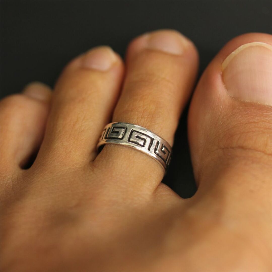 トゥーリング 足 指輪 シルバー メンズ レディース トーリング 雷紋 サンダー メンズのアクセサリー(その他)の商品写真