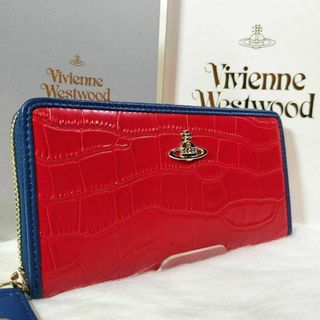 ✨新品未使用✨Vivienne Westwood 長財布 クロコ調 金ロゴ 赤