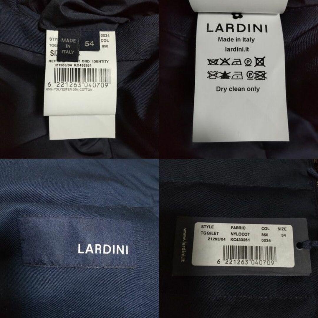 新品 LARDINI サイズ54 ネイビー ラルディーニ ダウンベスト 中綿入り 8