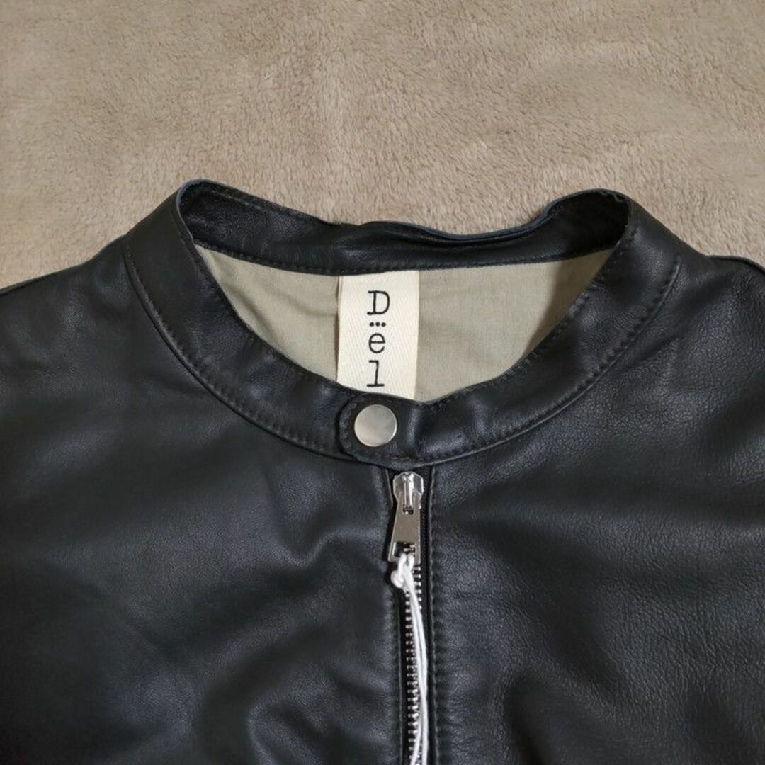 新品 Delan デラン サイズ54 ダークグリーン ライダースジャケット 春夏 3