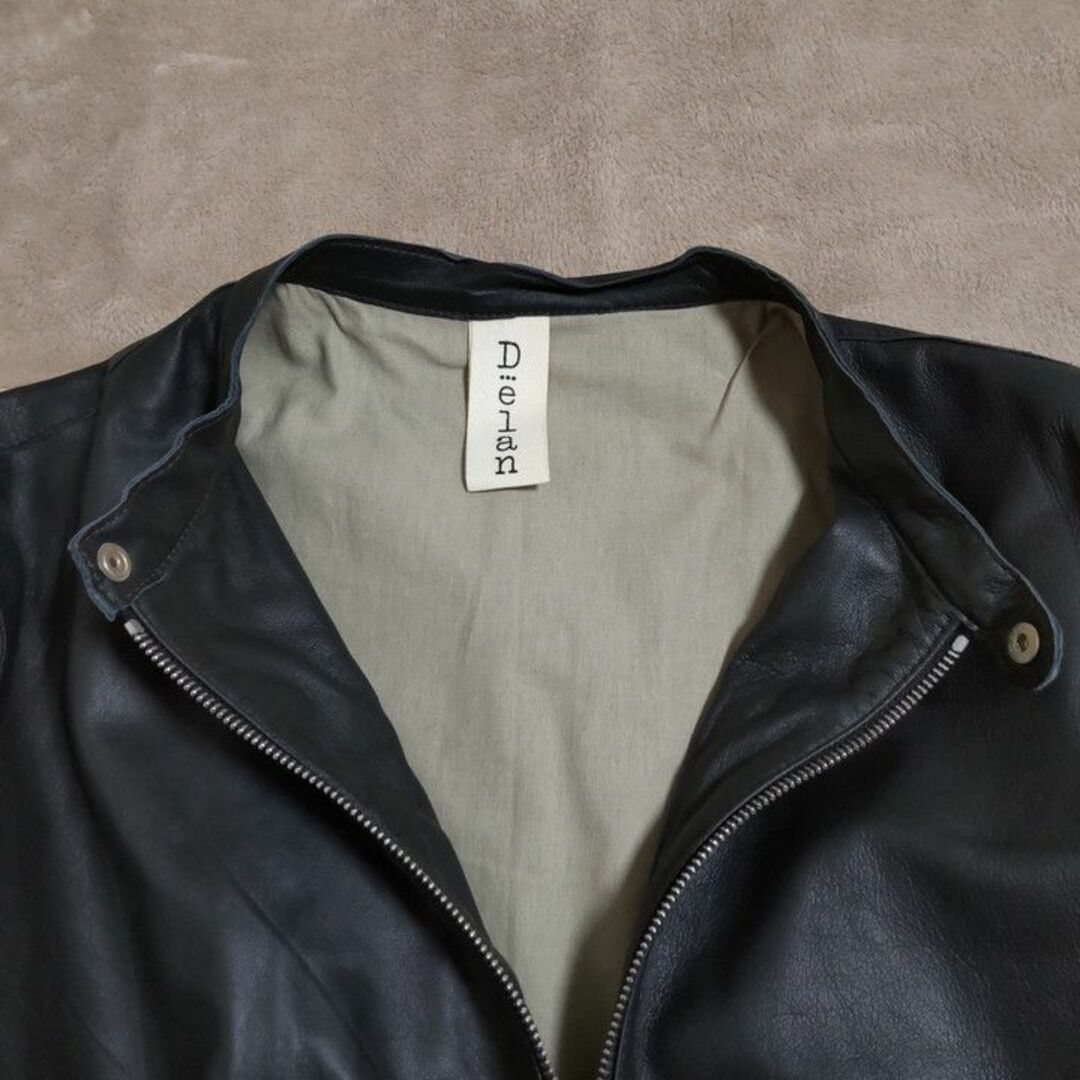 新品 Delan デラン サイズ54 ダークグリーン ライダースジャケット 春夏 4