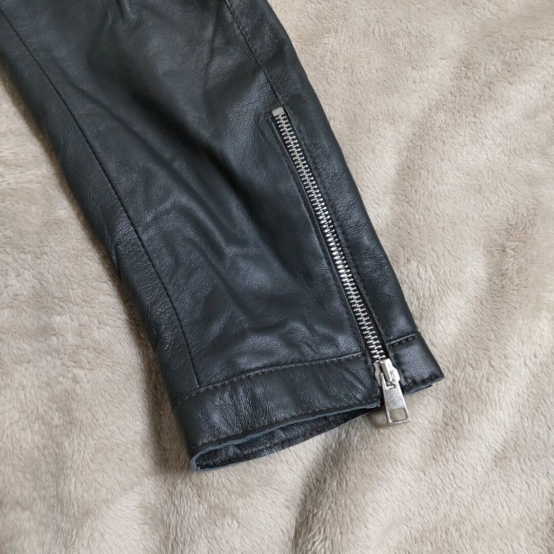 新品 Delan デラン サイズ54 ダークグリーン ライダースジャケット 春夏 5