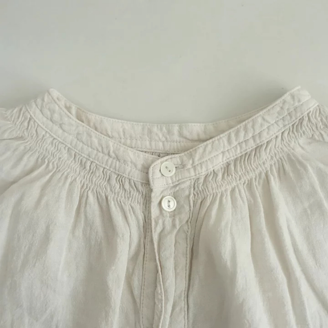 nest Robe - nR 近江晒天然染めギャザーショートブラウスの通販 nest Robe - nR 近江晒天然染めギャザーショートブラウスの通販