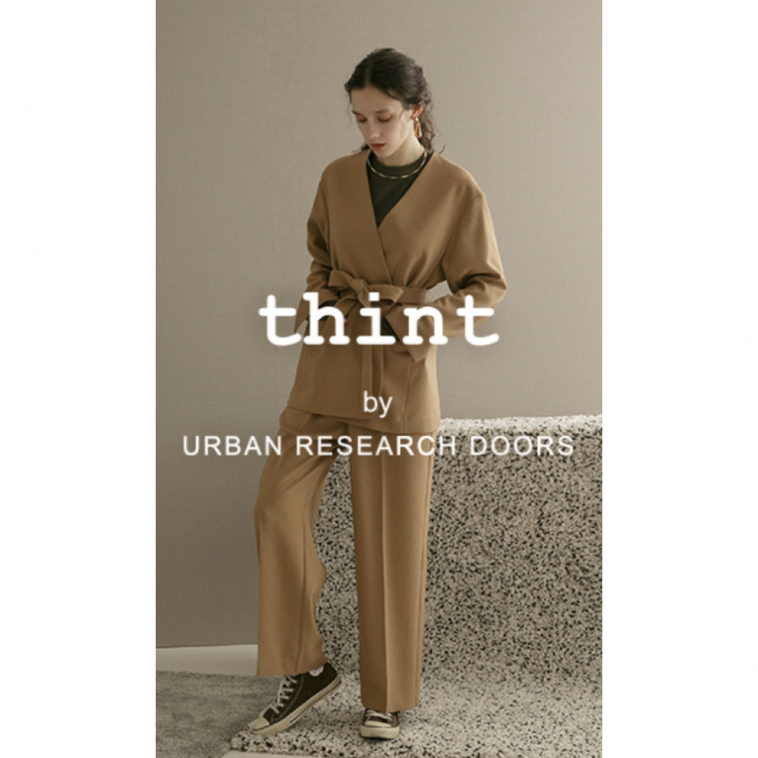 URBAN RESEARCH DOORS(アーバンリサーチドアーズ)のthint by UR doors 美品　フランネルセンタープレスイージーパンツ レディースのパンツ(カジュアルパンツ)の商品写真