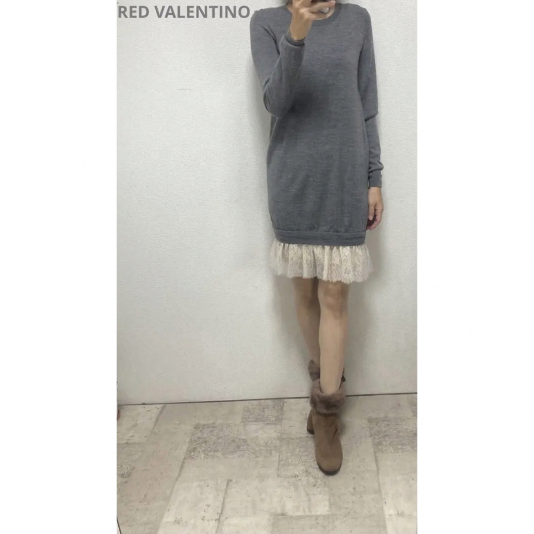 RED VALENTINO - まぁ美品レッドヴァレンティノ 裾レース使いニット