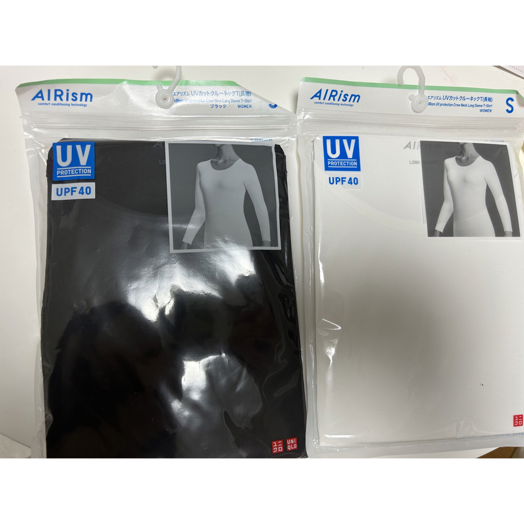 UNIQLO(ユニクロ)のAIRism UVカットクルーネックT（長袖）2枚セット レディースの下着/アンダーウェア(その他)の商品写真