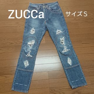 ズッカ(ZUCCa)のZUCCa ダメージ加工 サイズＳ ロールアップ コットン100% デニム(デニム/ジーンズ)