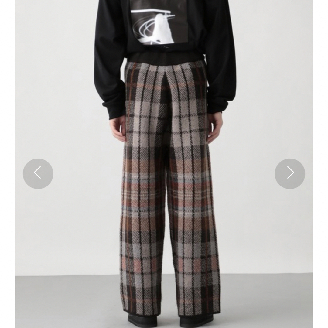 完売品 HARE BIGチェックニットパンツ ワイドパンツ