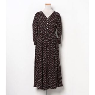 ストロベリーフィールズ(STRAWBERRY-FIELDS)の美品　ストロベリーフィールズ　ワンピース　ロング　柄　シャツ　レトロ(ロングワンピース/マキシワンピース)