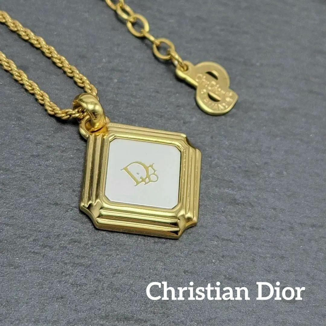 【美品】Christian Dior　ネックレス　トロッター　スクエア　ゴールドのサムネイル