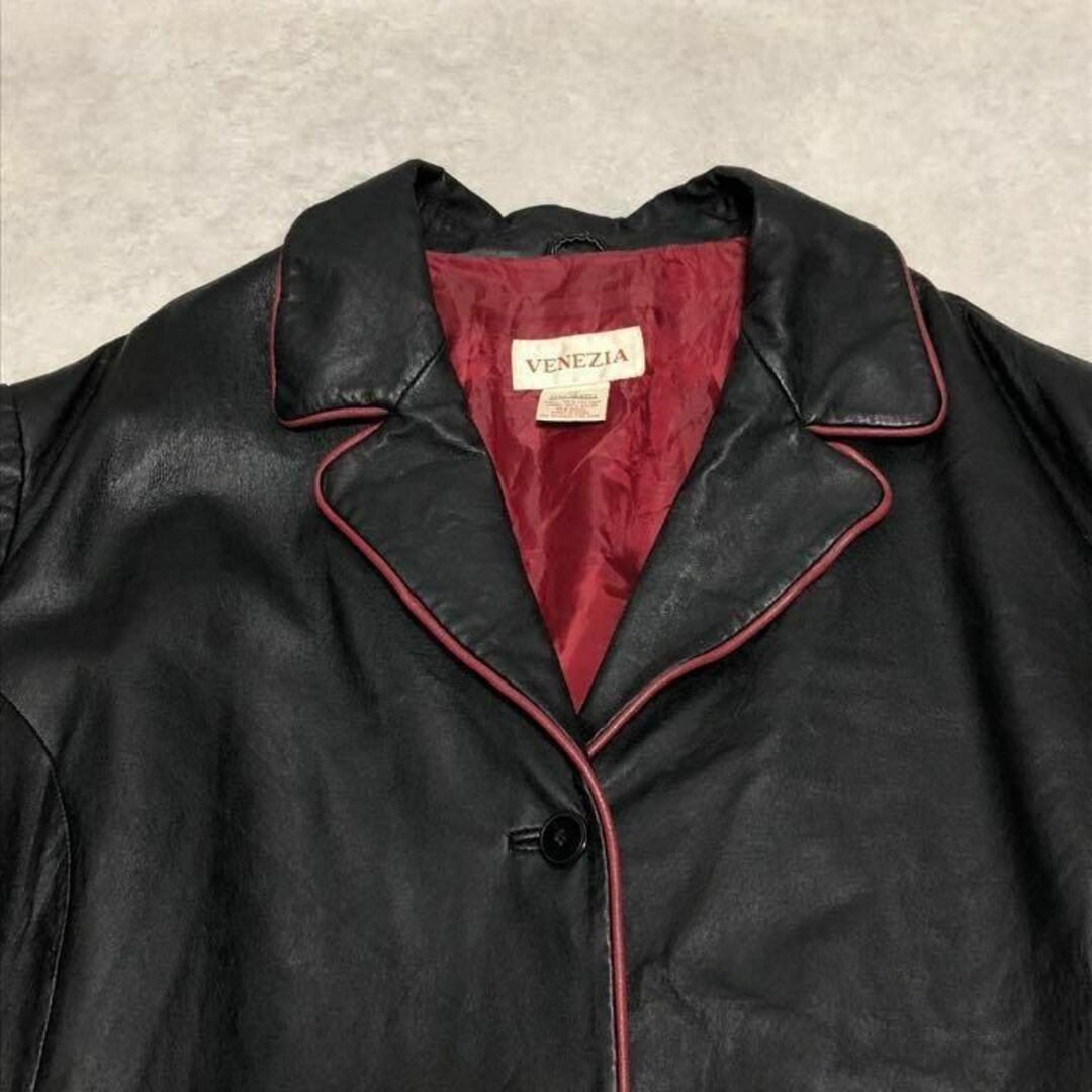 80s 90s ビンテージ オールド レザー 革 コート ジャケット 古着の通販