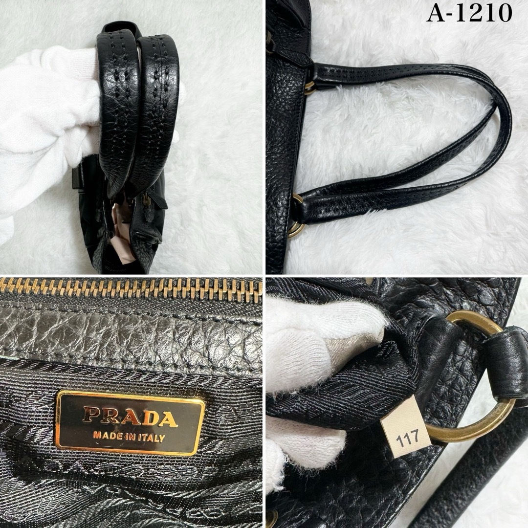 超美品✨PRADA プラダ ナイロン×レザー トートバッグ ショルダー 三角