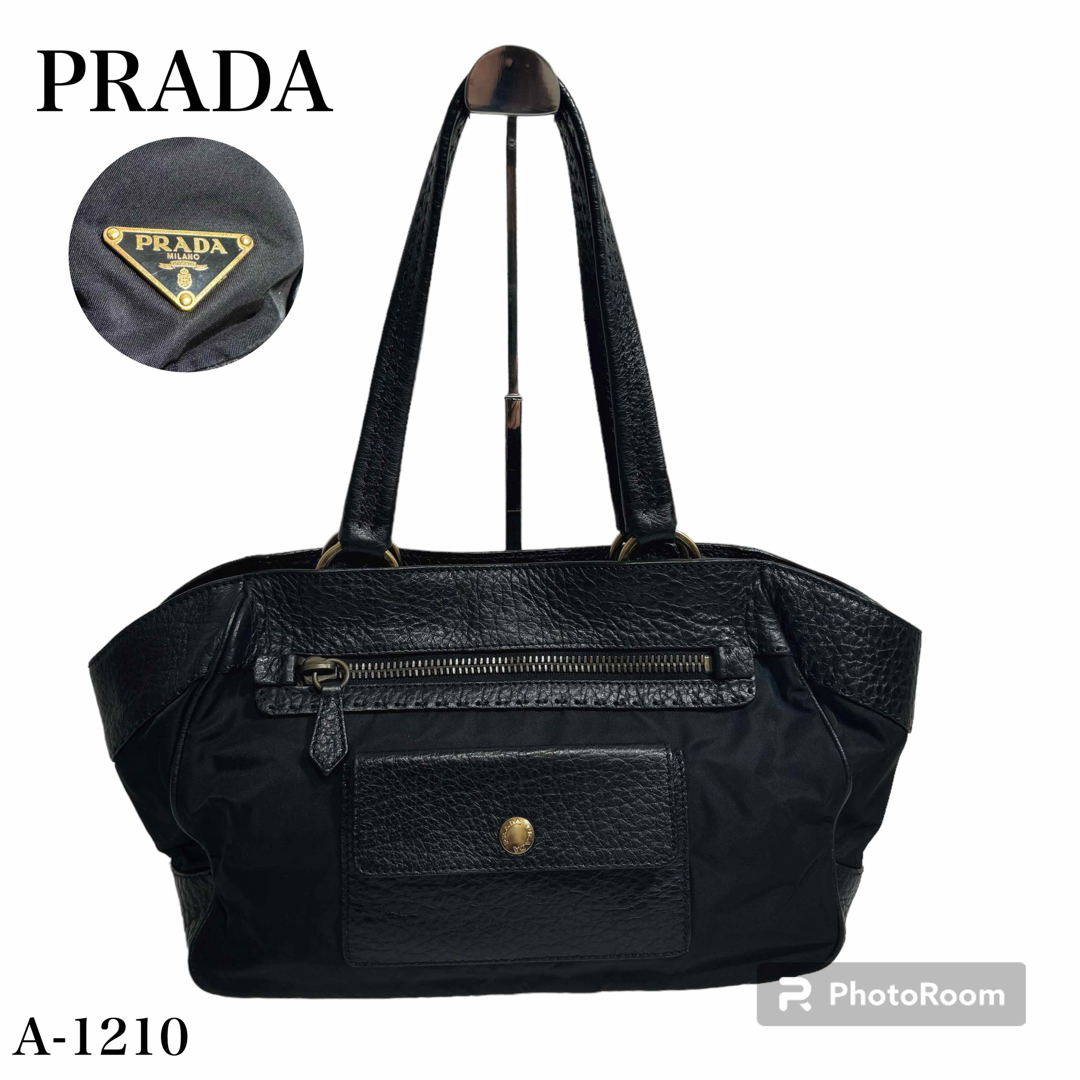 超美品✨PRADA プラダ　ナイロン×レザー　トートバッグ　ショルダー　三角ロゴ