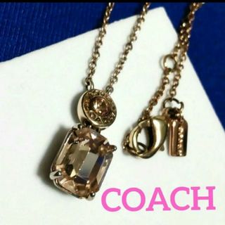 コーチ(COACH)のCOACH エメラルドカットストーン ネックレス(ネックレス)