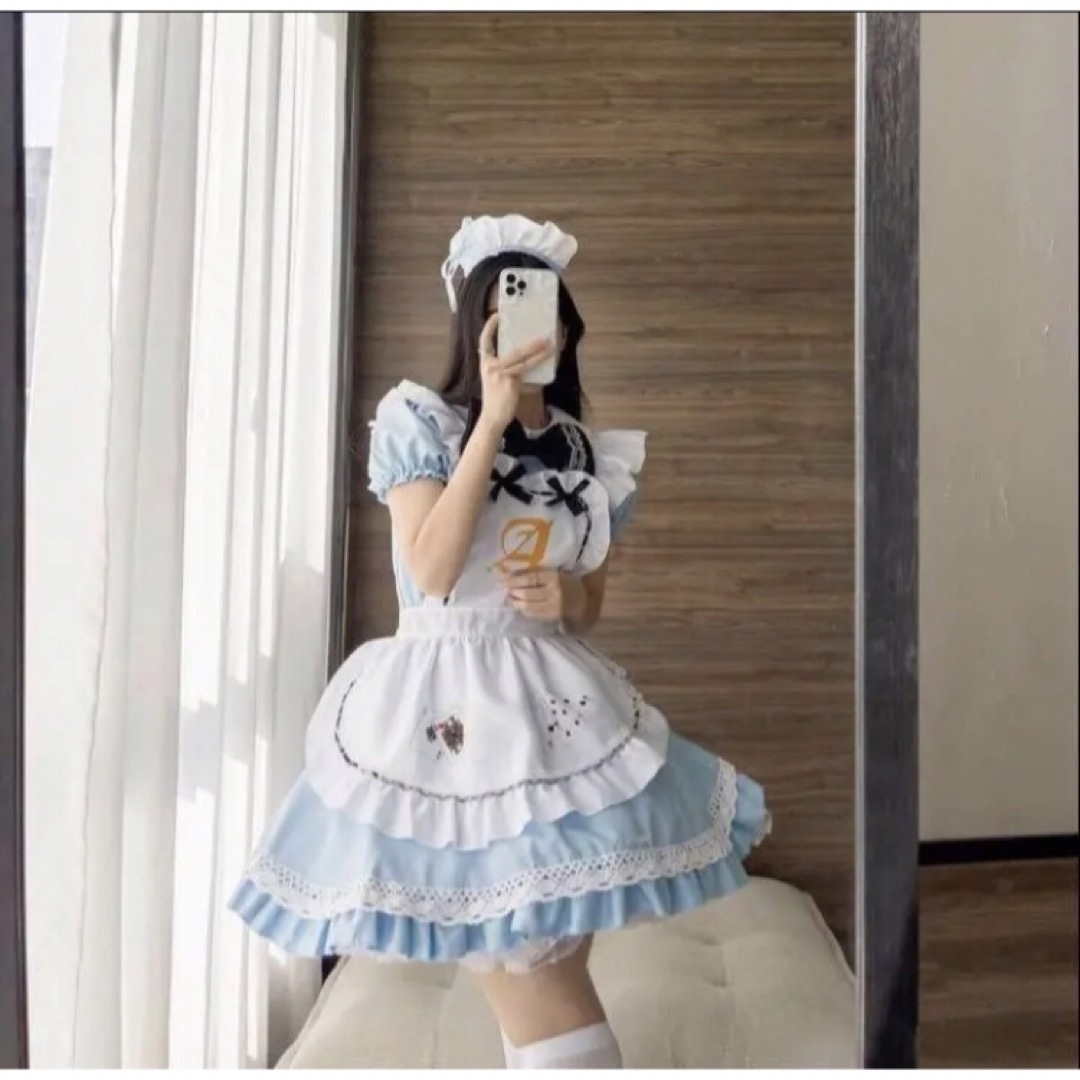 超かわいいメイド服風アリスコスチュームロリータ コスプレ 衣装 仮装 ミニ 2