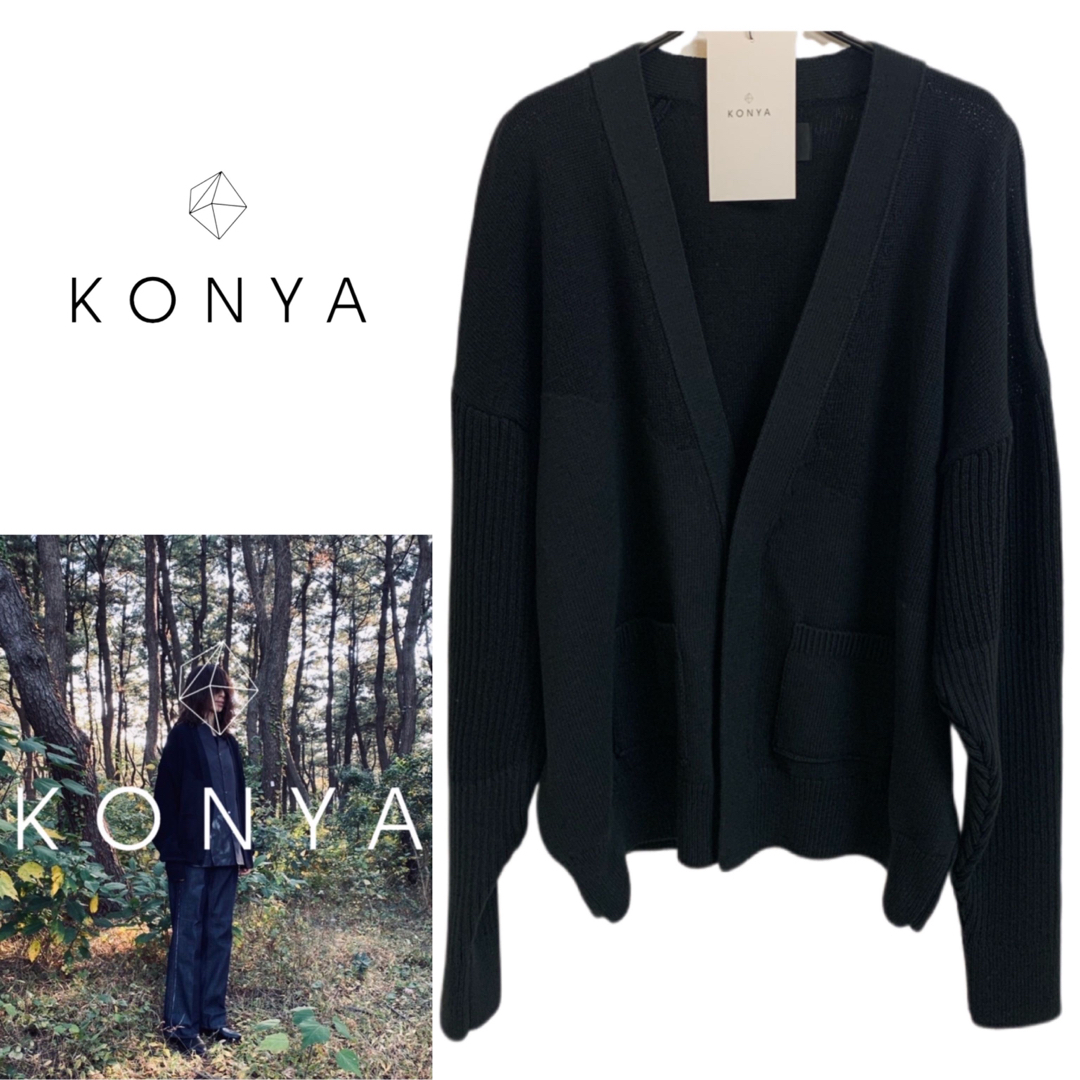 KONYA 2022SS Epaulet knit Cardigan BLACKトップス