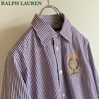 ラルフローレン(Ralph Lauren)のラルフローレン スポーツ エンブレム ロゴ ストライプ シャツ 4 パープル(シャツ/ブラウス(長袖/七分))