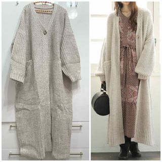 オシャレウォーカー(osharewalker)の新品◆オシャレウォーカー/n'Or＊ゆるっとロングニットカーディガン♡パウダーB(カーディガン)