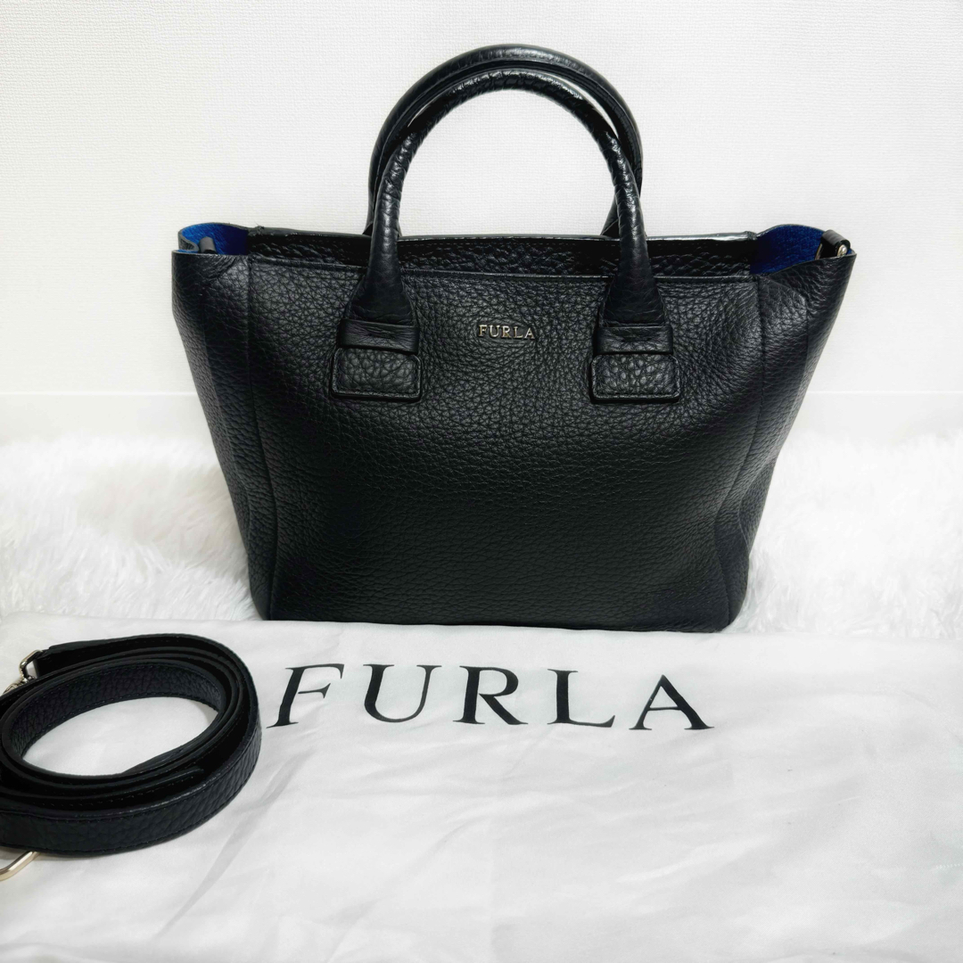 極美品☆ フルラ FURLA レザー 2way ショルダーバッグ ハンドバッグ-