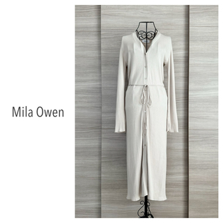 ミラオーウェン(Mila Owen)のMila Owen ミラオーウェン　リーンシルエットリブロングニットCD(カーディガン)