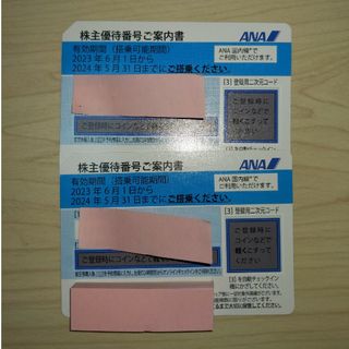 エーエヌエー(ゼンニッポンクウユ)(ANA(全日本空輸))のANA株主優待2枚（〜2024年5月搭乗）(航空券)