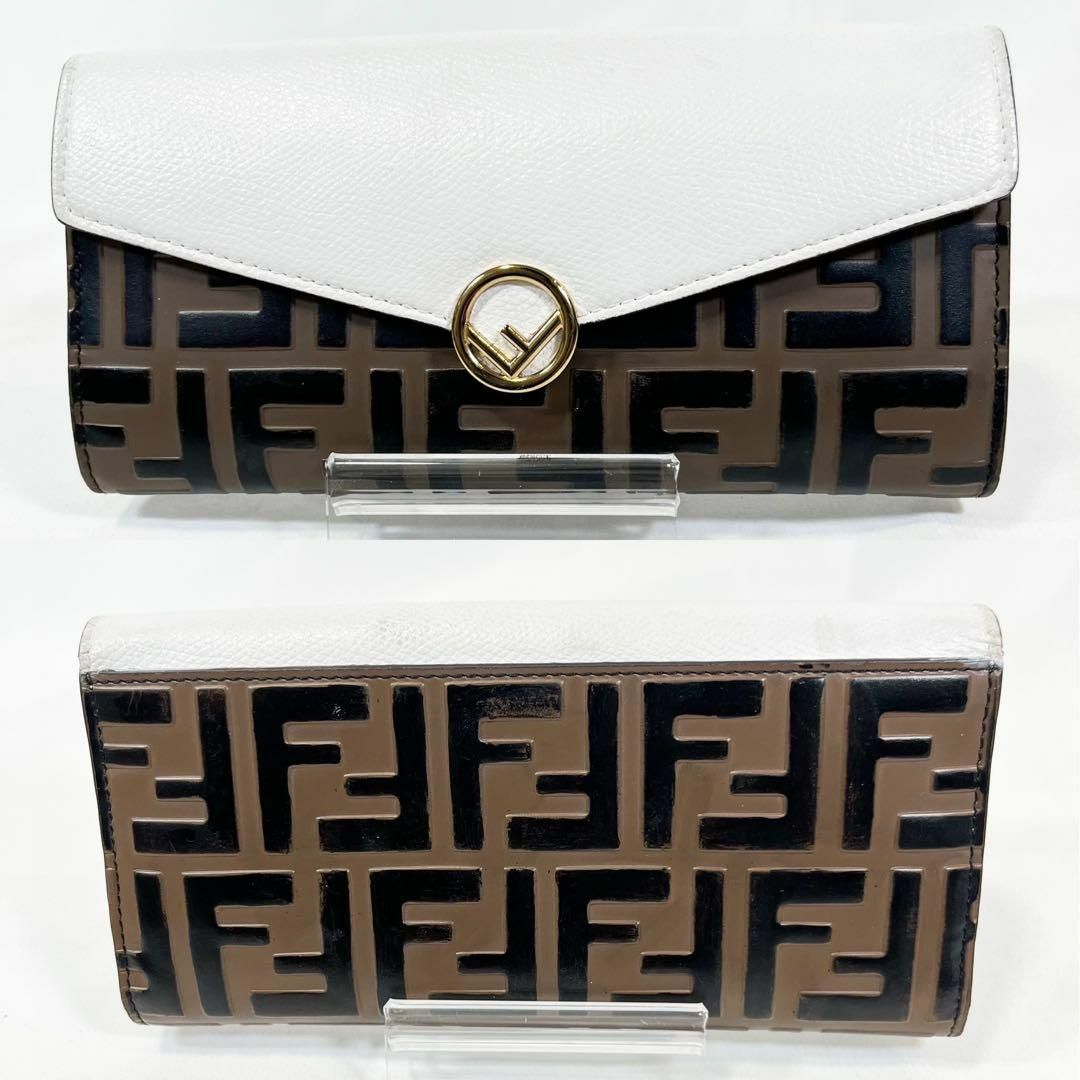 ☆美品☆フェンディ エフイズ 二つ折り長財布 F IS レザー ズッカ柄-
