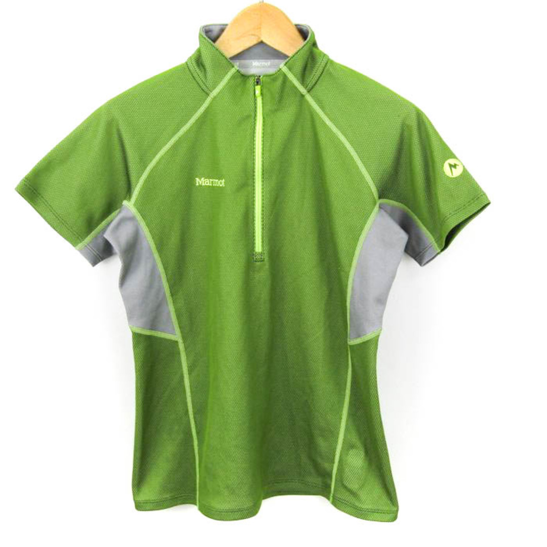 マーモット Tシャツ 半袖 無地 トップス スポーツウエア レディース Lサイズ グリーン MARMOT